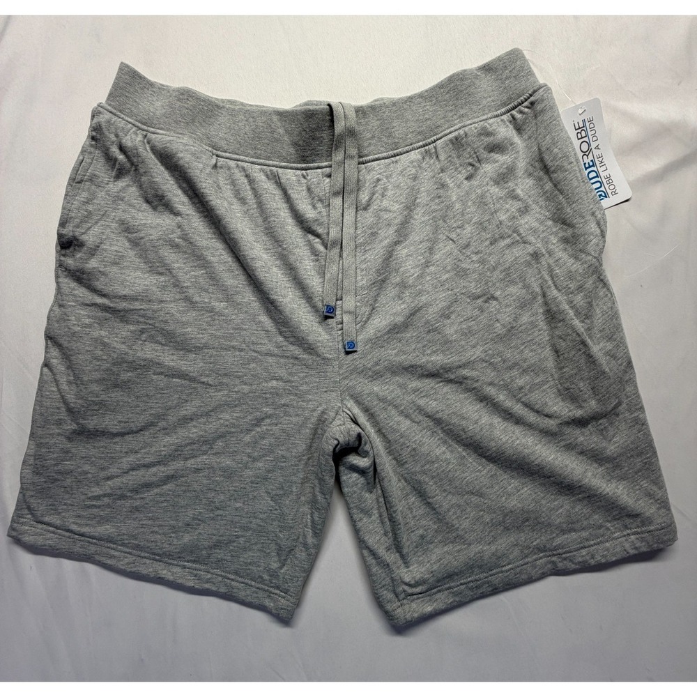DudeRobe Sweat Lounge Shorts Mens L/XL Heather‎ Gray Cotton Drawstring Sleepwear